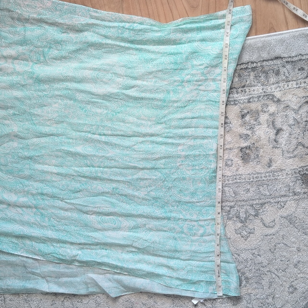 Light Aqua Paisley Shawl Scarf - Picture 5 of 8